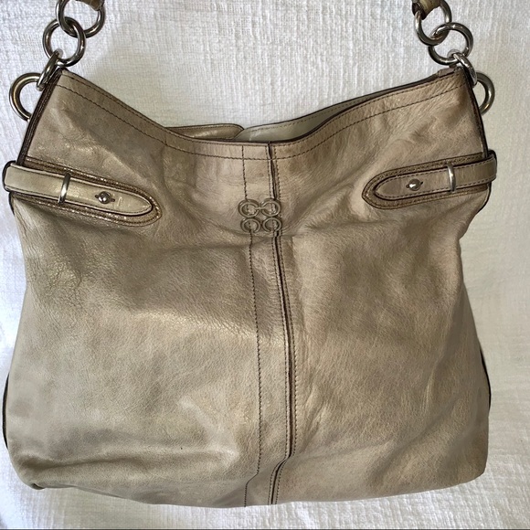 SOLD - COACH Collette Elevated Leather Hobo Bag in Grey - Picture 2 of 8